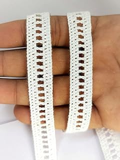 aanya Cotton Box-1 Gpo Lace Border For Dress,Kurtis,Dupatta,Bag,Craft&Decorations (9 Mtr Pack), White