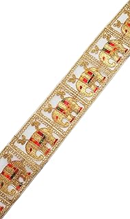 Balar Lace Border New Best Embroidery Multi Design Finishing Work Trim Lace Decoration Border Ribbon for Ethnic Wear Dresses,Gown Salwar Suit Lehenga, Kurti Blouse etc.-7.62 cm Width, 3 Mtr Pack