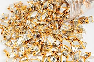 Mohan Shoppe Yellowish Silver Color Gota Patti for Embroidery Dresses Ladies Suits Saree Blouses Decoration Making Purpose (Pack of 50 Gram)