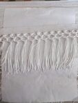 Anida lace Made Embroidery Border & Resham Thread Laces Border Patti Tassel Lace for Dresses, Crafts, Home Decor White ( 2Mtr)