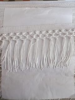 Anida lace Made Embroidery Border & Resham Thread Laces Border Patti Tassel Lace for Dresses, Crafts, Home Decor White ( 2Mtr)