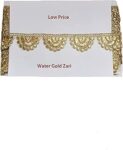 Generic Balar Lace & Border Material Flower Cutwork Design Lace For Sarees Heavy Zari Work Trim Lace Border For Saree, Kurti, Dresses, Duptaa, Lehenga (3.8 Cm Width, 9 Meter, Light Golden (Pack Of 1 )