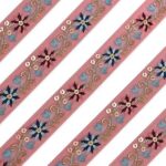 EmbroideryMaterial Floral Embroidered Net Lace Trim with Sequins & Gold Detailing ? Lace & Border Material for Sarees, Lehengas, Dupattas, Ethnic Wear, Craft & DIY Projects (Multi-Color, 8.5 Meters)