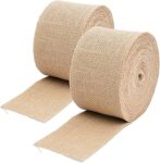 Lakeer Jute Burlap Ribbon | 2" X 2 Metre (Pack Of 2) | Craft Lace | For Diy Project, Gift Wrapping, Event & Wedding Decorations, Etc, Brown