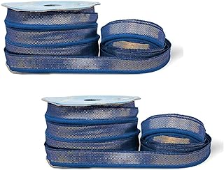 Utkarsh Pack of 2 (1.3cm X 18 Mtr) Blue Dori Zari Piping/paipin Blouse Dori Gota Patti Trim Lace Border for Saree, Suit, Lehenga, Blouse, Dress, Embellishment, Outlining, Craftworks, Decoration