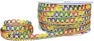 (20 Mtr Roll and 1cm Width) Zari Designer Multicolor Gota Trim Laces and Borders for Bridal Ethnic Dresses Suits Sarees Falls Lehengas Embellishment Clothes Apparels Sewing Decorations