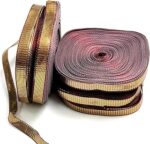 Embroiderymaterial 0.8CM Gota Laces Borders Material for Dresses Clothes Apparels Saree Blouses Making Purpose Antique Gold Color (100 Meter)