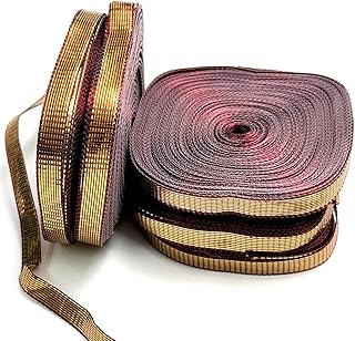 Embroiderymaterial 0.8CM Gota Laces Borders Material for Dresses Clothes Apparels Saree Blouses Making Purpose Antique Gold Color (100 Meter)