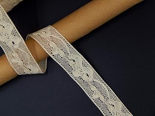 Orient Lace Craft Crochet Lace Croshia 100% Cotton Lace and Crochet Border Material - Used for Trims, Borders, Dresses, Sarees, Lehenga, Suits, Blouses, Dupatta, Chunri Borders, Embroidered Laces, Applique, Fabric lace, Sewing Supplies, latkan laces Hanging jhallar Tassel Laces Crafts and Home D�cor (Size 2.3 cm) (Qty 10 Metres) (Model Crochet 9)