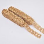 EmbroideryMaterial Dark Gold Laces and Borders Material Gota Patti Lace for Saree, Dupatta, Blouse, Kurti & Other Dresses (2 Rolls, 16 Meters, 8 Meters/Roll)