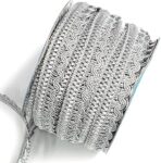 EmbroideryMaterial Zari Sewing/Embroidery Lace for Saree Border, Blouse, Dupatta Border, Lehenga, Kurti etc (18 Meters, Silver, 17mm Wide)