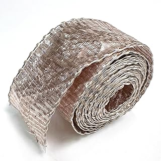 EmbroideryMaterial Lampi Lace/Gota Laces Roll Borders Material for Blouse, Saree, Dupatta, Kurtis, Apparels, Embroidery, Craft & DIY (Light Rose Gold, 4 Meters Long)