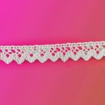 LACESNMORE Crochet Laces Traditional Cotton dyeble Design Border Neck Trim (White)