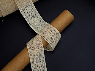 ORIENT LACE CRAFT Cotton Laces and Border Material (Beige, 2.5 cm, Qty 10 Metres, Model Crochet -06)