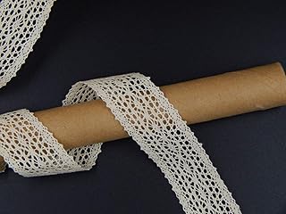 Orient Lace Craft Crochet Lace Croshia 100% Cotton Lace and Crochet Border Material - Used for Trims, Borders, Dresses, Sarees, Lehenga, Suits, Blouses, Dupatta, Chunri Borders, Embroidered Laces, Applique, Fabric lace, Sewing Supplies, latkan laces Hanging jhallar Tassel Laces Crafts and Home D�cor (Size 2.6 cm) (Qty 10 Metres) (Model Crochet 3)
