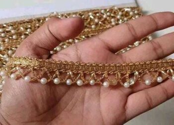 SHIVCHAKRA 8.5 MTR PEAREL AND GOLDAN BEADS Decoration ,...