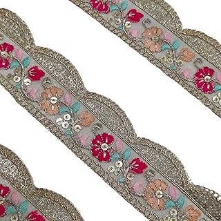 Jolly Counter Virender Jari Lace Reel 9 Meter x 2 Inch | Golden Decorative Border Lace for Saree, Lehenga, Dupatta, Blouse & Craft Projects (Virender-4700 Light)