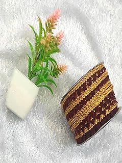 Embroidery Saree Zari Lace / Saree Border for Women , Suit, Lehanga craftworks, Dress Decoration Trim Laces for Saree Border, Suit, Kurta, Dupatta, Blouse, Gown,Lehenga & Neckline (18 Meters, 1.5 CM Wide) (MAROON)