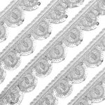 EmbroideryMaterial Laces & Borders Material Zari with Sequins Lace for Dresses, Sarees, Lehenga, Suits, Bags, Decorations, Borders, Crafts, (Width-3.7 CM, 8 Meters Long, Silver)