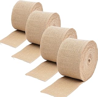 Lakeer Jute Burlap Ribbon | 2" X 2 Metre (Pack of 2) | Craft Lace | for DIY Project, Gift Wrapping, Event & Wedding Decorations, Etc.