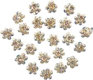 Tidbits? - Rainbow Sitara & Beaded Moti (Pack 25 Pcs) Applique Patches for Embroidery, Suit, Kurti, Duppata, Blouse, Decoration, Craft Making, Dresses, & Many More [Size - 2cm]