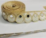 Balar Creation Laces and Boders Matiral Mirror Work for Women's Dresses, Dupatta, Bridal Dresses, Saree, Lehengas, Palazzo, Anarkali Suits, Blouses, Craft and Home Decor (Silver & Gold)