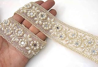 Strala Golden Color Laces for Dresses, Sarees, Lehenga, Suits, Bags, Decorations, Borders, Crafts and Home Décor,Blouse (3 mtr) Design-117