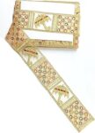Balar Creation Laces Borders Material Gold Zari Cotton Multi Thread Work Sewing Ribbon Fancy Design for Women's Sarees Lehengas Dupattas Choli Suits and Decorations and Craft.9Mtr