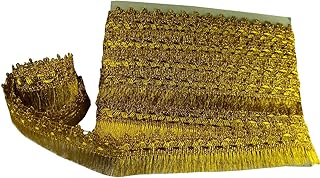 Uniqon CWG0192 (20 Mtr Long) Roll of Golden Kiran Gota Patti Embroidery Trim Lace Border (4.5 Cm Width) for Saree,Suit,Dresses Embellishment,Fashion Designing,craftworks