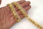 Strala Golden Color Laces for Dresses, Sarees, Lehenga, Suits, Bags, Decorations, Borders, Crafts and Home Décor,Blouse (9mtr) Design-3