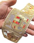 Balar Laces Borders Material Gold Zari Cotton Multi Thread Work Sewing Ribbon Fancy Design for Women's Sarees Lehengas Dupattas Choli Suits and Decorations and Craft (3 Meter)