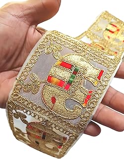 Balar Laces Borders Material Gold Zari Cotton Multi Thread Work Sewing Ribbon Fancy Design for Women's Sarees Lehengas Dupattas Choli Suits and Decorations and Craft (3 Meter)