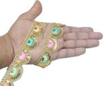 CRAFT LOVE Colorful Zari Sequence Rainbow Pankhi Lace 9.2 Yards/ 8.5 Meters for Saree Blouse Dupatta Lehenga Sewing Crafts (2.5 cm Wide)