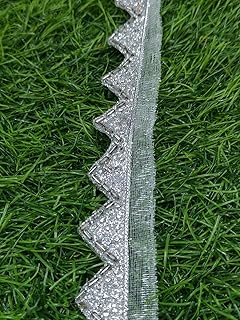 A New LACE in Silver Color with Daimond for Saree,LAHENGHA,Dupatta,Dress,Kurti,Home DECORE,Gift Packaging and 9 MITTER Length.
