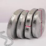 Dulhan Plain Gota Laces Borders Material for Craft & DIY,Dresses Clothes,Apparels,Saree, Blouse,Dupatta,Kurtis Embroidery Making Purpose Metellic Silver Color traditional lace roll (110 Meter, 0.8 cm)