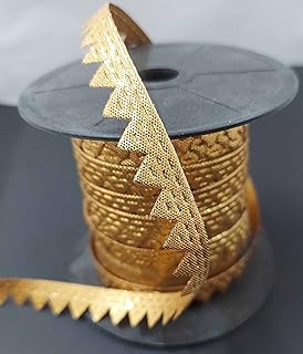 Cut Work Triangle Gota Samosa Lace Border for Dresse, Saree, Lehenga, Dupatta, Bag, Craft and Decorations (12 M.M. X 18 Metre) (Gold)