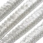 EmbroideryMaterial Shining Zari Sewing/Embroidery Lace for Saree Border, Blouse, Dupatta Border, Lehenga, Kurti etc (18 Meters, Silver, 24mm Wide)