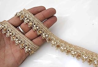 Strala Golden Color Laces for Dresses, Sarees, Lehenga, Suits, Bags, Decorations, Borders, Crafts and Home Décor,Blouse (9 mtr) Design-422
