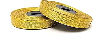 Strala Golden Color Gota Patti Laces for Dresses, Sarees, Lehenga, Suits, Bags, Decorations, Borders, Crafts and Home Décor,Blouse Pack of 2 pcs (0.50 Inch)
