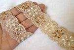 Strala Golden Color Laces for Dresses, Sarees, Lehenga, Suits, Bags, Decorations, Borders, Crafts and Home Décor,Blouse (3 mtr) Design-683