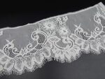 Orient Lace Craft Chantilly Net Scallop Lace Ivory (Cream) Nylon Floral Eyelash Lace Trim Ribbon Sewing Dress Skirt Decor DIY Handicrafts.