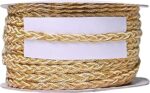 EmbroideryMaterial Golden Braided Lace Trim Roll for Saree Border, Dupatta, Blouse, Lehenga, Dress, Sewing, DIY Crafts & Home Décor | Embroidery Laces & Borders Material (7MM Wide, 17 Meters)