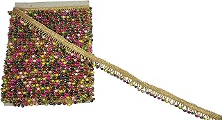 Utkarsh (8mtr & Width:2cm) Multicolor Gota Kinari Latkan Jhaalar Fringe Tassel Patti Trim Lace & Border for Bridal Ethnic Dresses Suit Saree Falls Lehengas Embroidery Designing Embellishment Craft