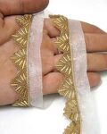 Strala Golden Color Nalki Laces for Dresses, Sarees, Lehenga, Suits, Bags, Decorations, Borders, Crafts and Home Décor,Blouse (9mtr) Design-236 (Golden)