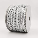 Bobbiny Silver Samosa Gota Patti Lace Border (10 Meter) Material for Dupatta, Bridal Dresses, Saree, Lehengas, Palazzo, Anarkali Suits, Blouses Pack of 1.