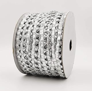 Bobbiny Silver Samosa Gota Patti Lace Border (10 Meter) Material for Dupatta, Bridal Dresses, Saree, Lehengas, Palazzo, Anarkali Suits, Blouses Pack of 1.