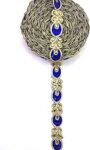 Shraddha Fashion Surat 25mm Royal Blue Color Decorative Embroidery Laces with Stone Work for Saree, Dupatta, Lahenga, Home Decoration, Craft Ideas,Blouse and Suits