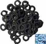 Crafteez Small Mirror Frames & Mirrors for Embroidery Works,Used in CHURIDHAR,Blouses,DHUPPATTA,SIZE-8mm Inner,1.7cm Outer,Color Black (Pack of 50 Pcs Frame& 50 Mirror)