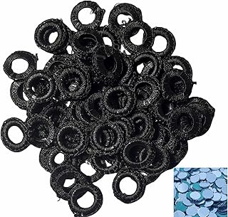 Crafteez Small Mirror Frames & Mirrors for Embroidery Works,Used in CHURIDHAR,Blouses,DHUPPATTA,SIZE-8mm Inner,1.7cm Outer,Color Black (Pack of 50 Pcs Frame& 50 Mirror)