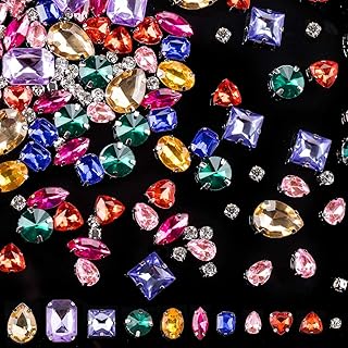 Diy Crafts 15272 50 Glass Crystal With Rhinestones Silver Claw Setting Mm Water Drop Sew on Rhinestone Applique Ttrim, Pack of 250 50x5, Mix Sizes